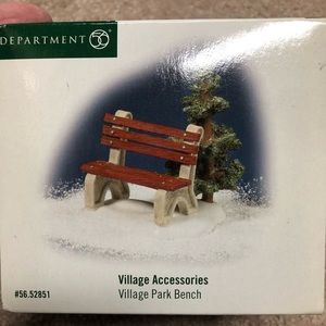 Dept 56 accessories - 2 benches & trash cans